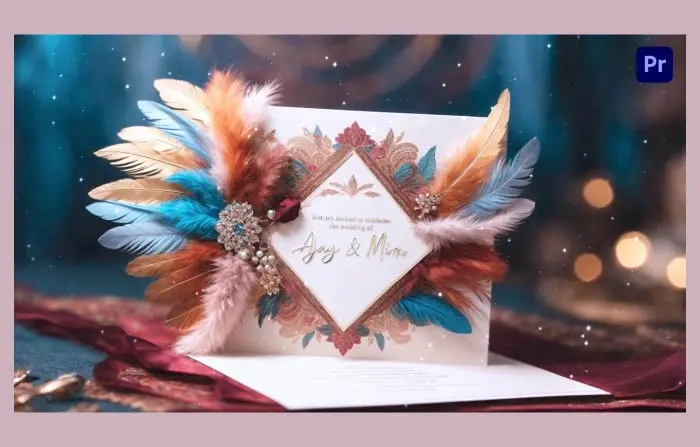 Personalized 3D Feather Themed Wedding Invitation Slideshow